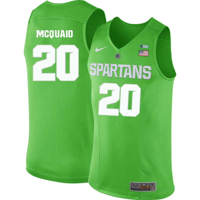 Men Michigan State Spartans #20 Matt McQuaid NCAA Nike Authentic Green College Stitched Basketball Jersey SS41D18BK